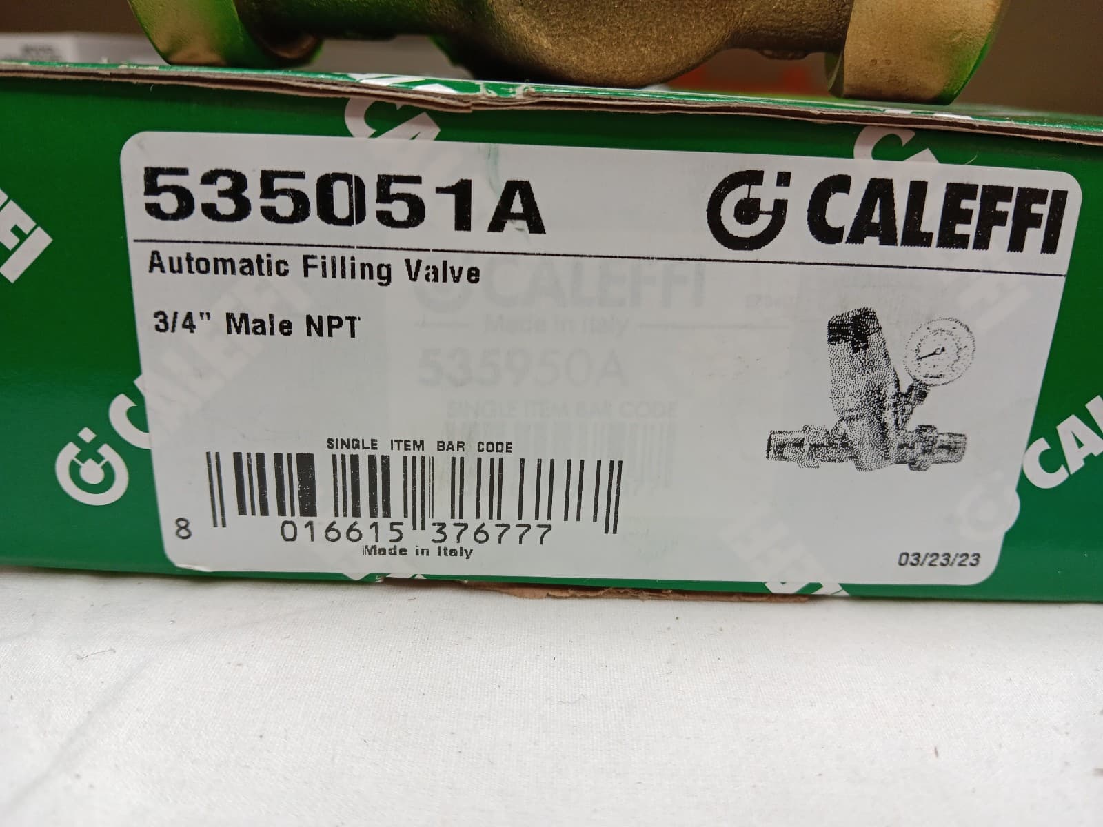 Caleffi 535051A Automatic Filling Valve 3/4" Male NPT 2