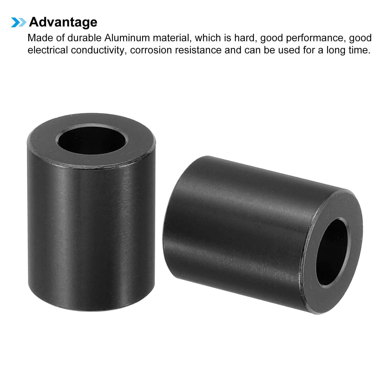 4Pcs M8 Aluminum Metal Spacers Aluminum 8.2mm ID x 16mm OD x 20mm L Black 4