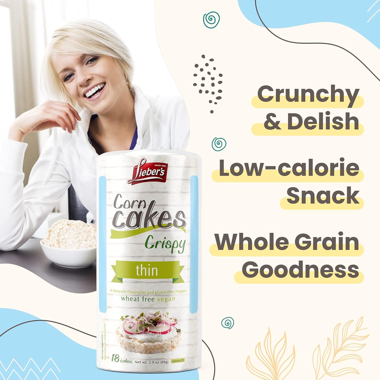 Rice Cakes, Kosher Certified Snack, Dairy Free, Wheat Free, Gluten Free, and Veg 5