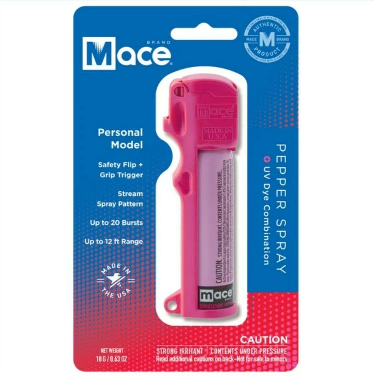 Mace Brand Personal Model Pepper Spray w/ UV Dye, Grip Trigger, Safety Flip 2