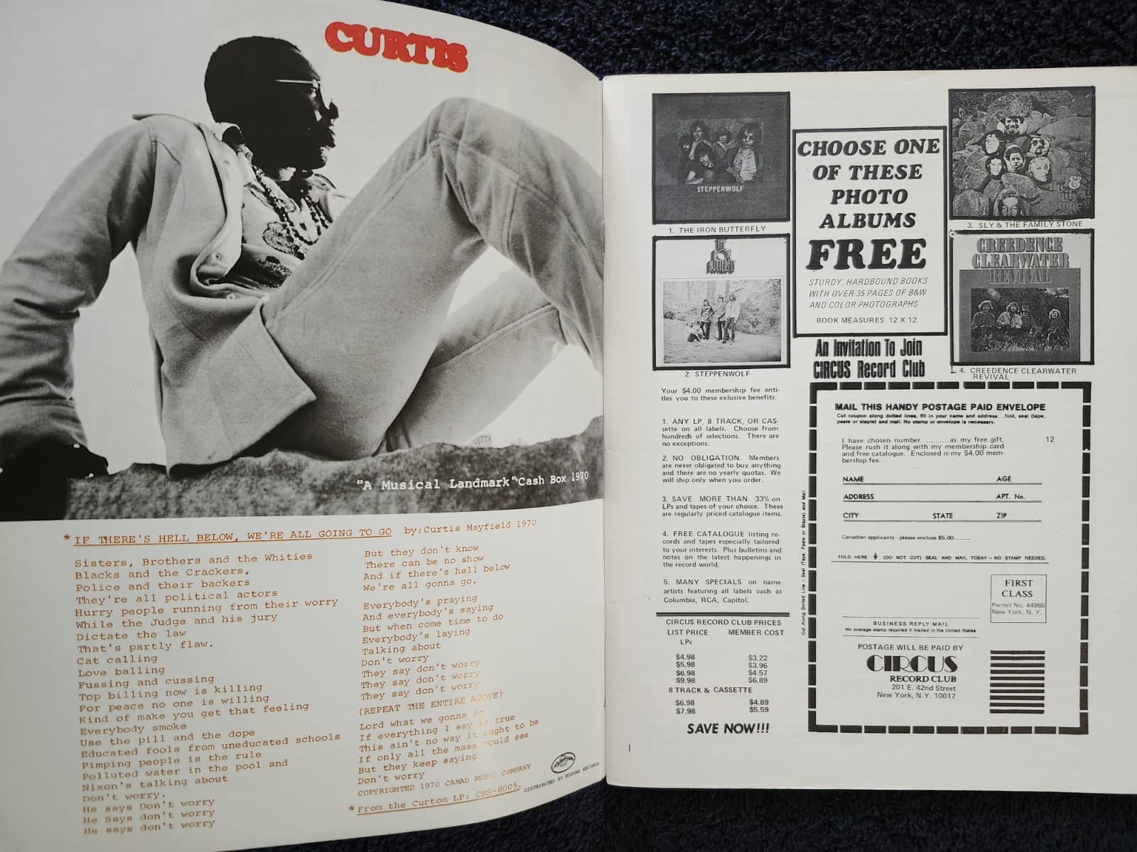 1970 Circus Music Magazine~Death Of Jimi Hendrix + Joni, Zeppelin, Iggy, Sly VF 3