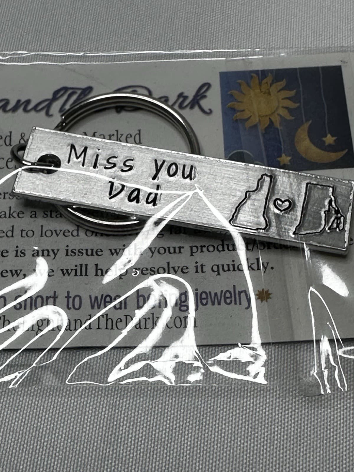 Fathers Gift – Miss You Dad Engraved Key Chain Memorial Keepsake 2
