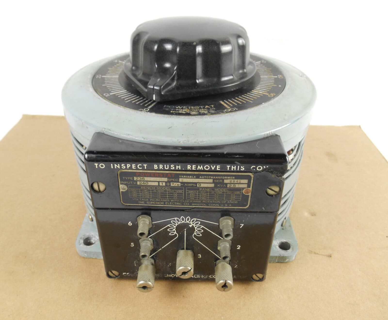 Superior Electric Powerstat Model 236 Autotransformer Variac Voltage Supply