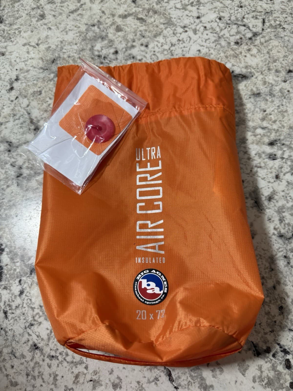 Big Agnes Insulated Air Core Ultra Sleeping Pad  20" x 72" Orange NWOT Camping 4