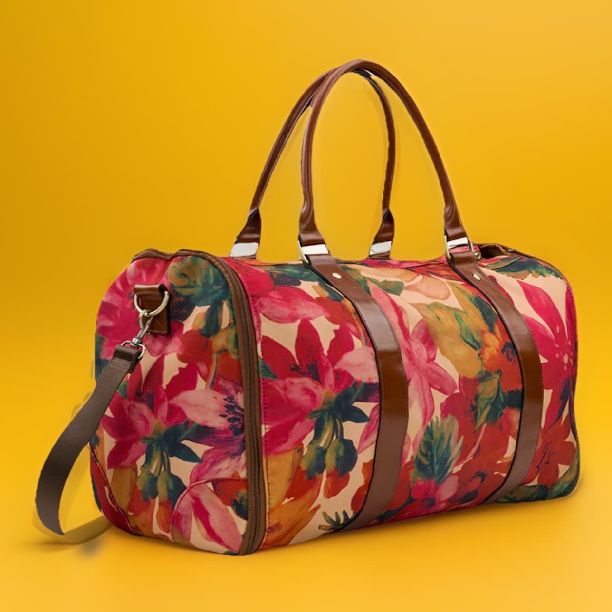 Patricia Nash Visalia Spring Multi Floral Travel Garment Duffel Bag NWT 4
