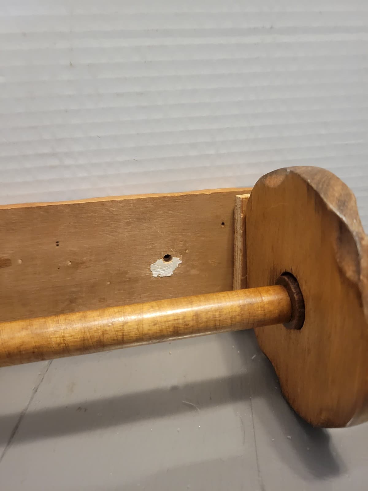 Vintage Wooden Paper Towel Holder Wall Mount Solid Wood Roller Rolling Pin 3