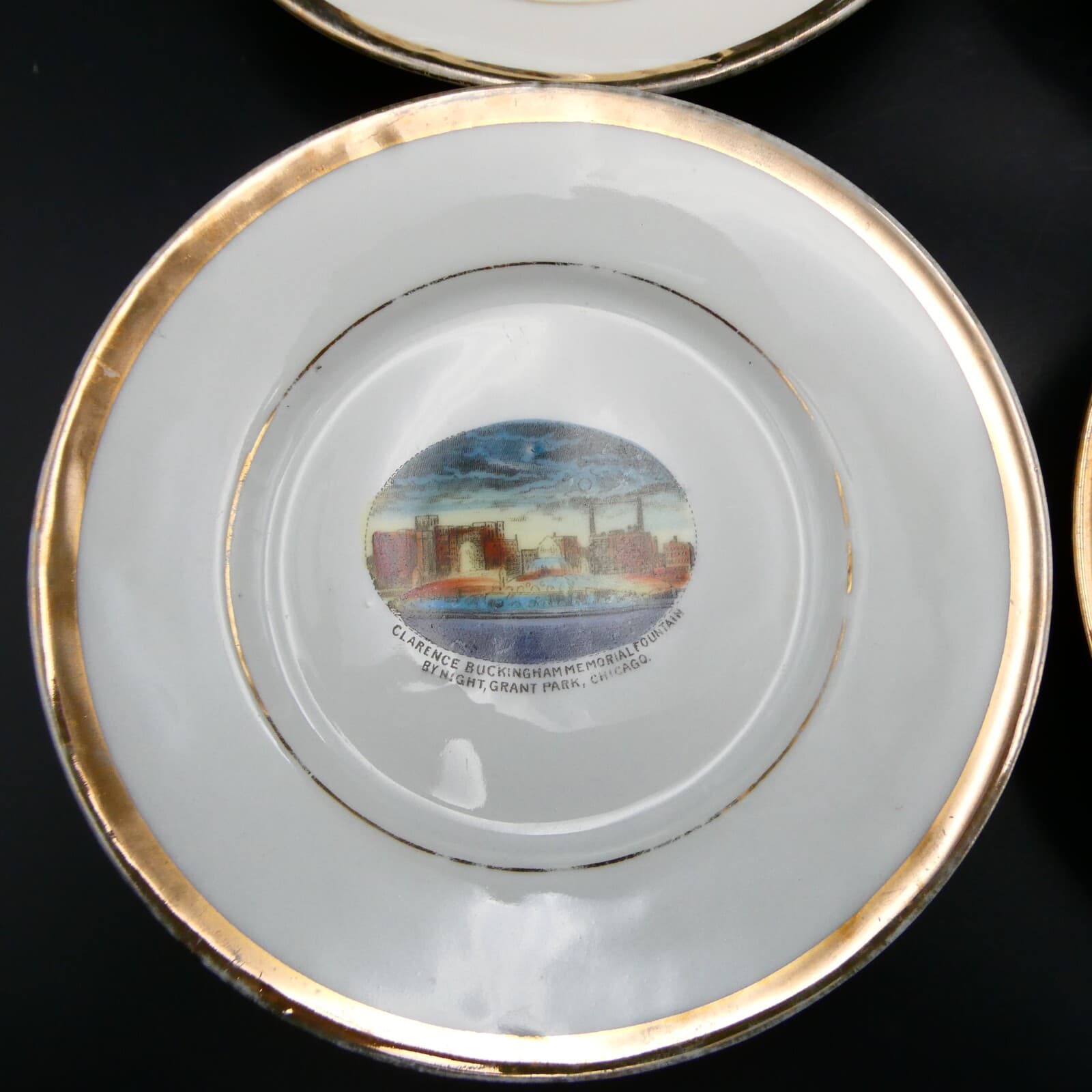 Antique Chicago Illinois Souvenir Plates Set of 6 Wacker Dr Art Institute Pier 6