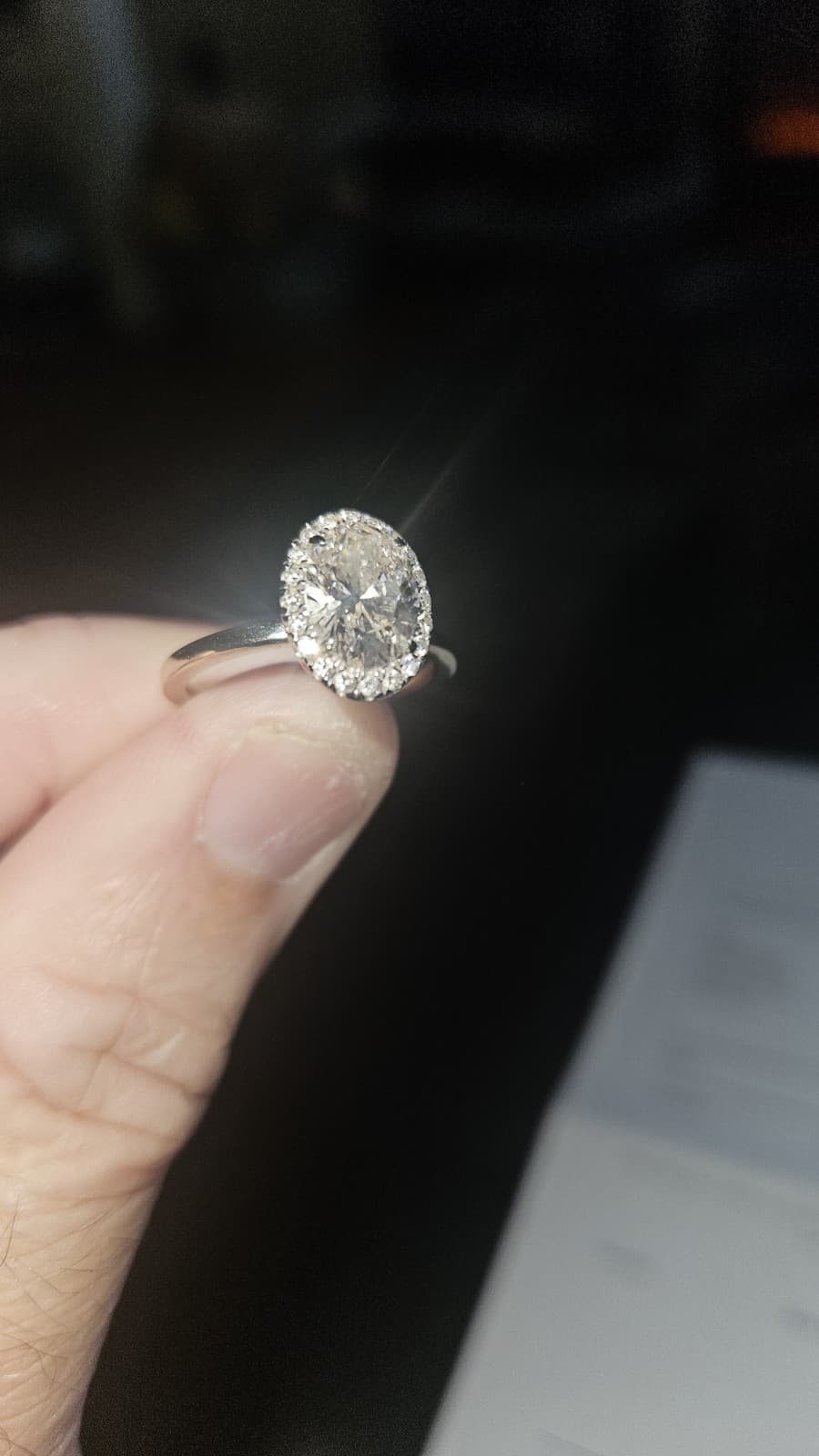 Diamond Engagement Ring Lab Created 3.0 Total CT. Weight 18k White Gold Band