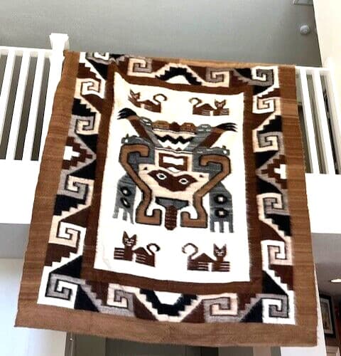 IMPORTED PERUVIAN 100% Alpaca Wool Blanekt/Wall Hanging 76"x86" 4