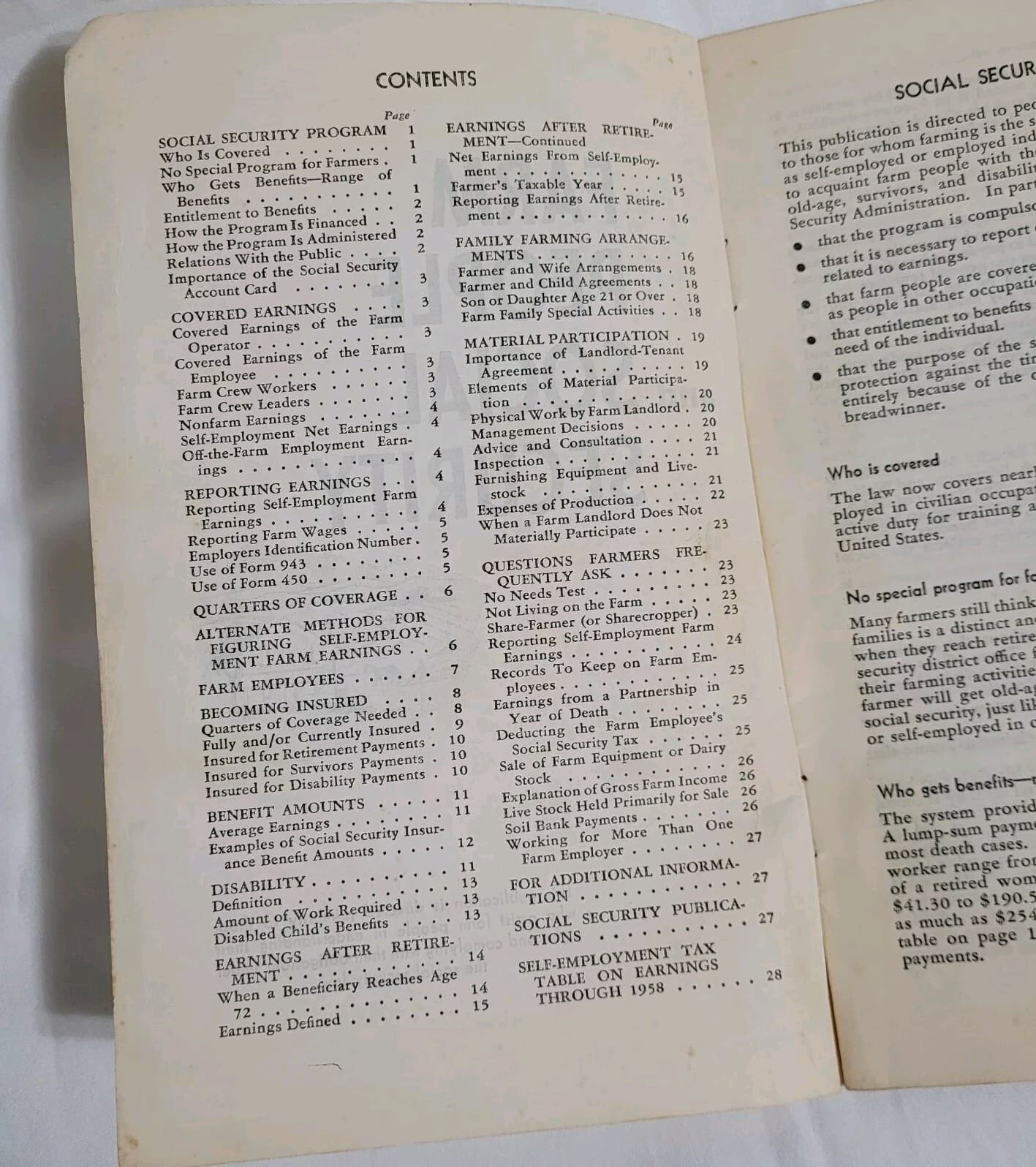 Vintage Farm People and Social Security Booklet 1958 US Government Ephemera 3