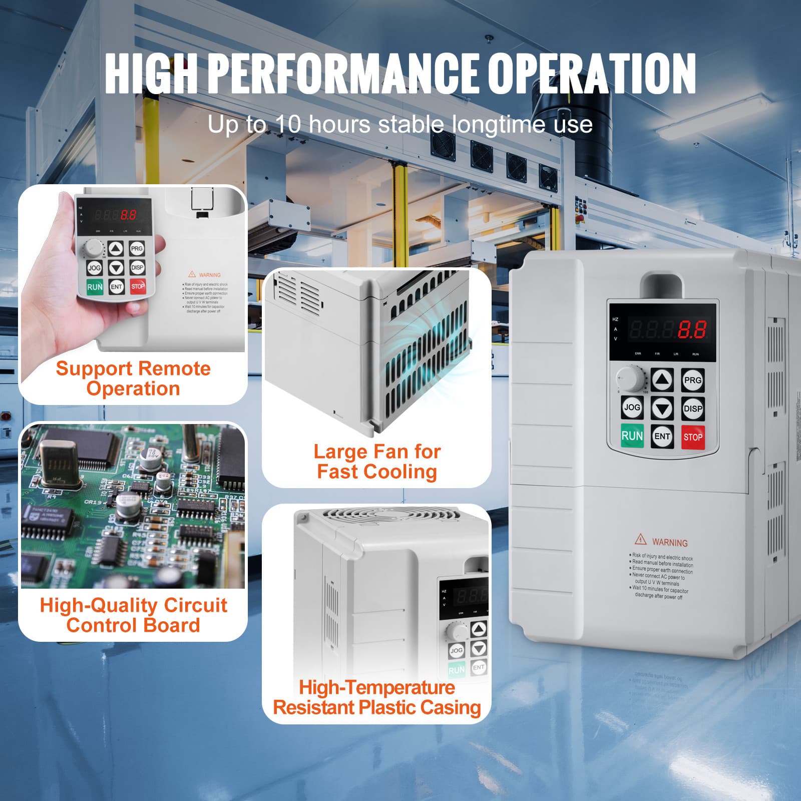 Uimoso 7.5KW 10HP Variable Frequency Drive Convert 1 To 3 Phase VFD 220V 5