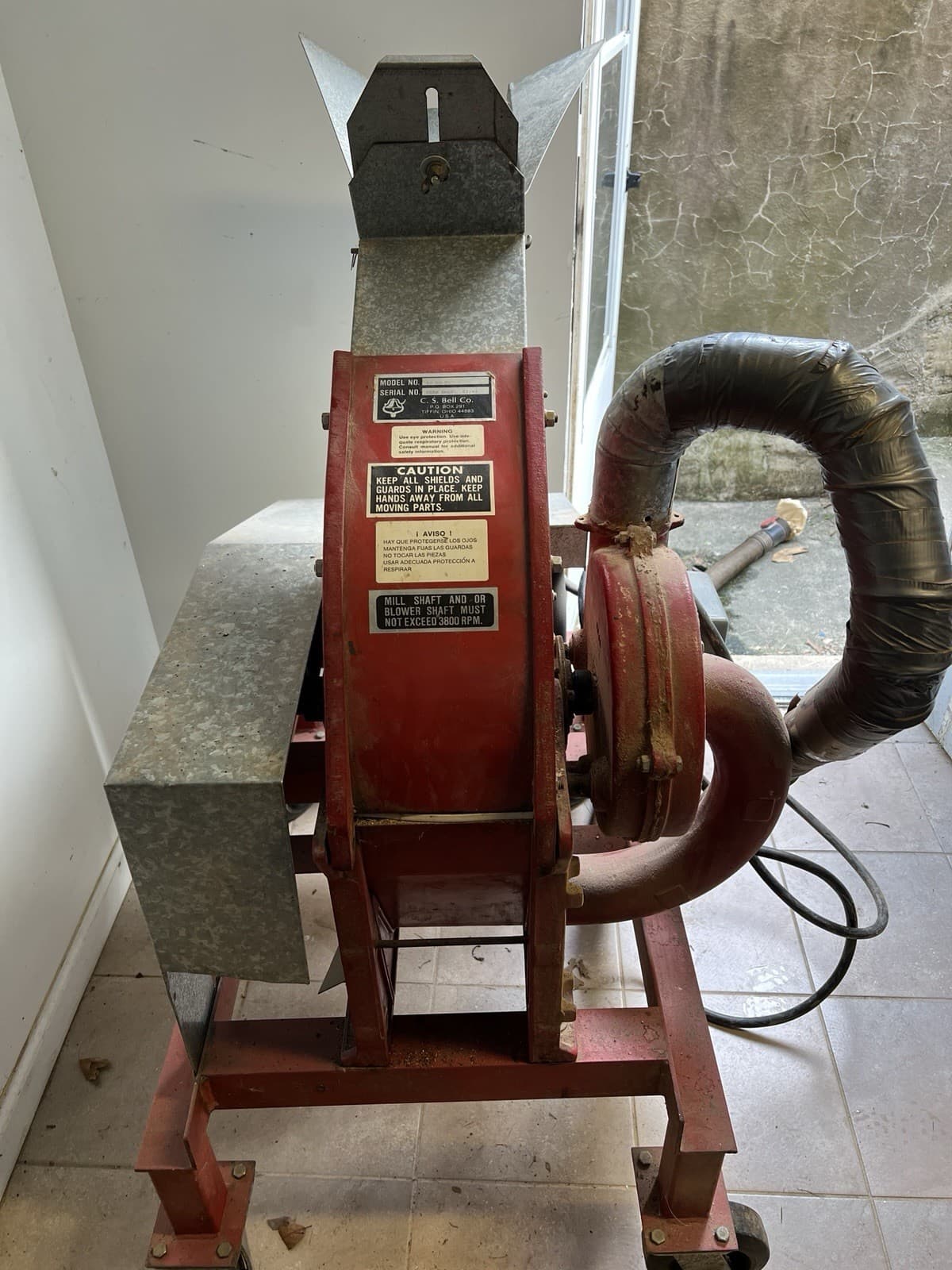 Hammer Mill Grain Grinder - C.S. Bell Model 10HMBL