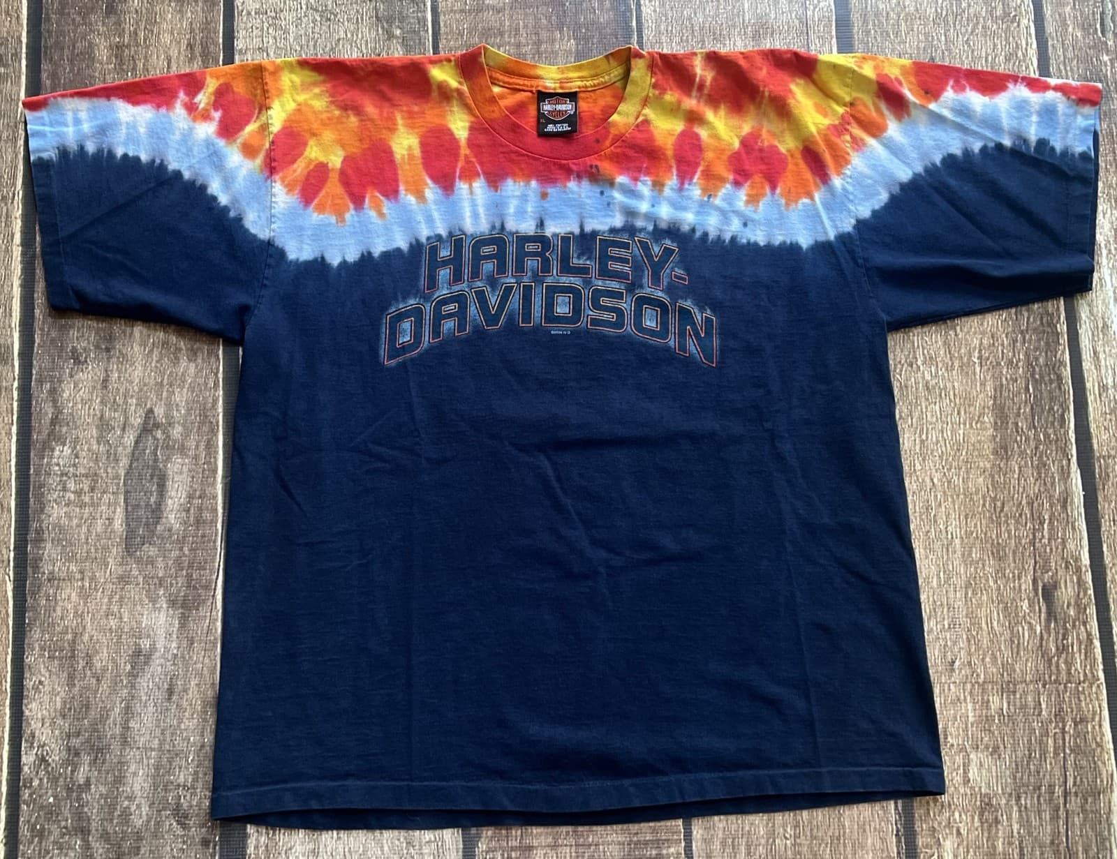 HARLEY DAVIDSON STRATMAN TIE DYE MISSISSIPPI COAST T-SHIRT USA MADE MENS XL EUC 2