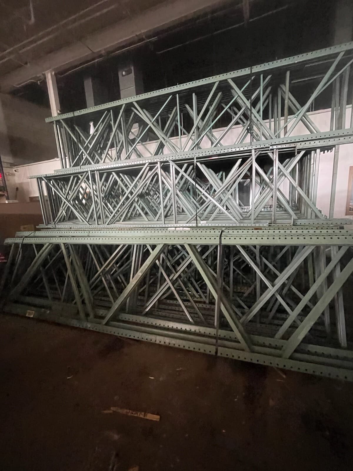 Teardrop Pallet Racking Upright Leg 17' x 42"  23,900 LB 204" x 42" 3"x3" Column