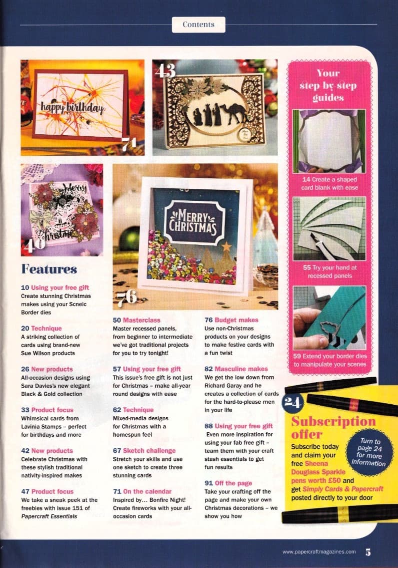 Simply Cards & Papercraft Christmas Issue 168 with Dies Cards for Men 4