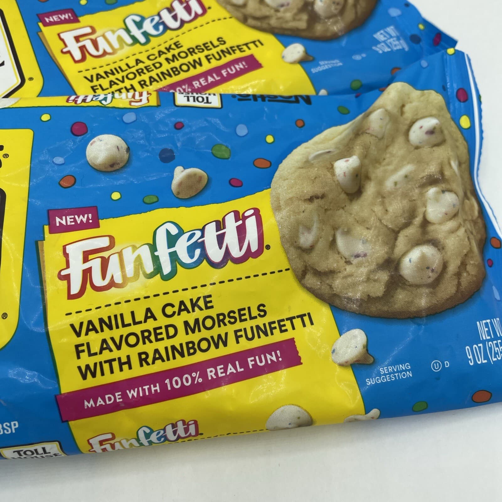 2x Nestle Toll House FUNFETTI Morsels Vanilla Baking Chips 9 oz Bag - 2 PACK 2