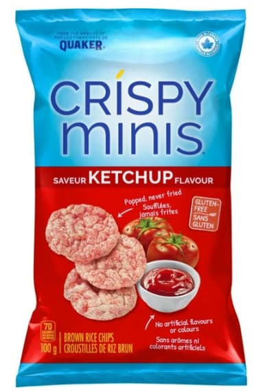 Quaker Crispy Minis Ketchup Flavor Brown Rice Chips, 100g 2