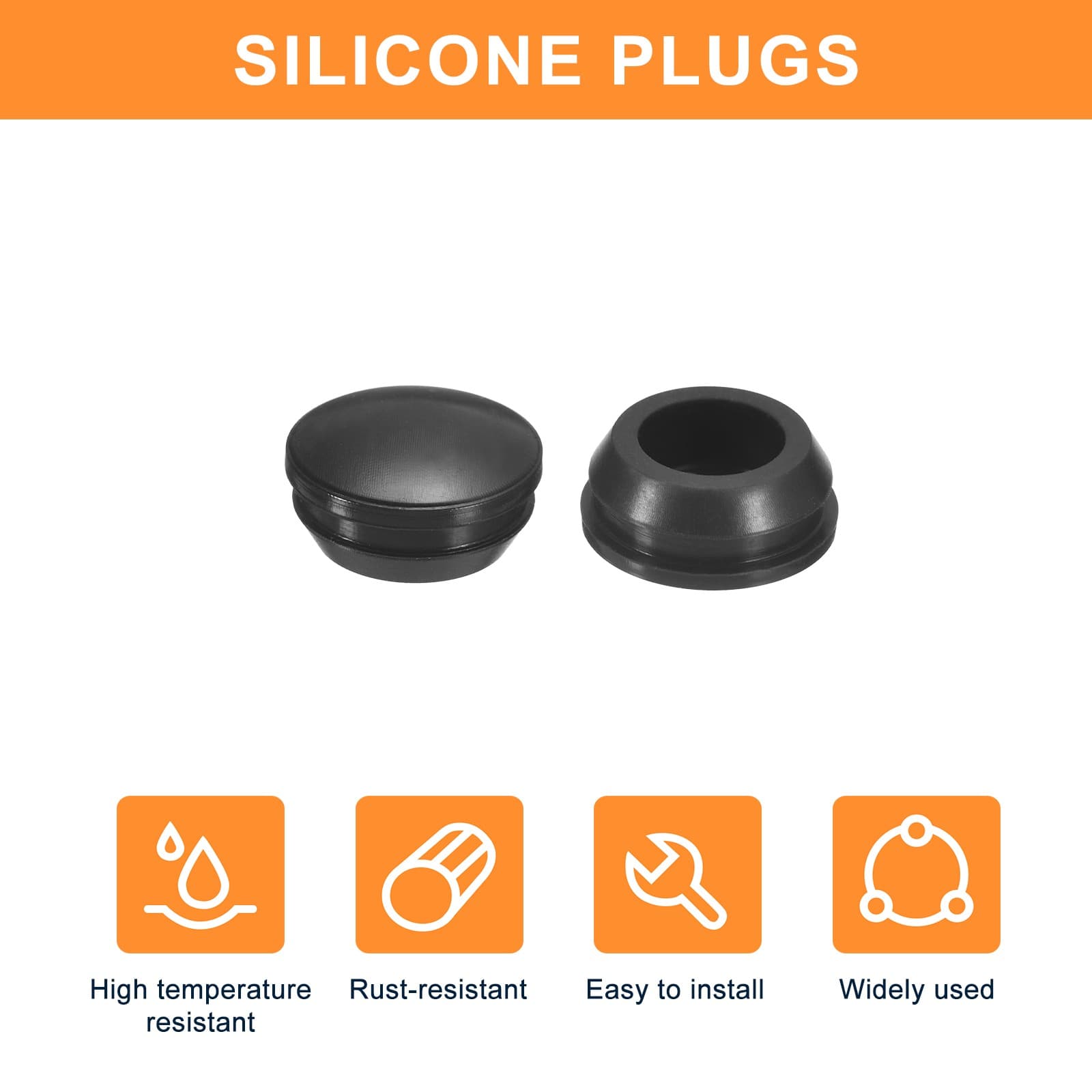 15Set Silicone Plugs Rubber Round Snap in Locking Hole Plugs for 14-15mm Hole 4