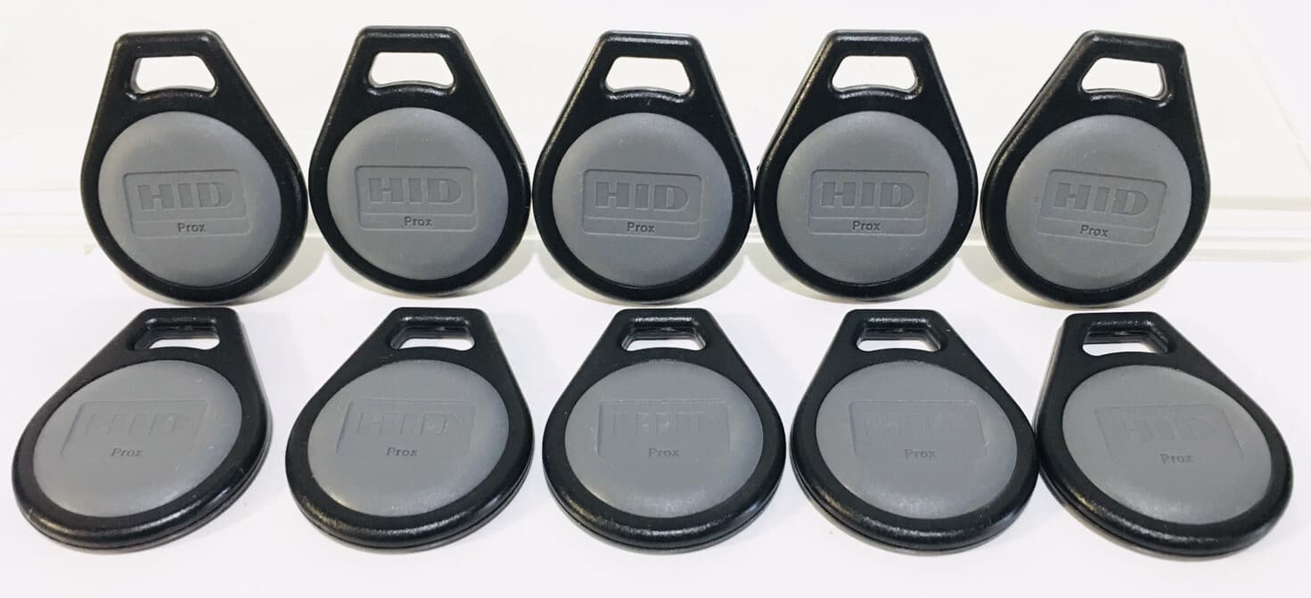 Set of 9 Kantech System HID-C1346KSF ProxKey III Proximity,Card Access Key Fobs