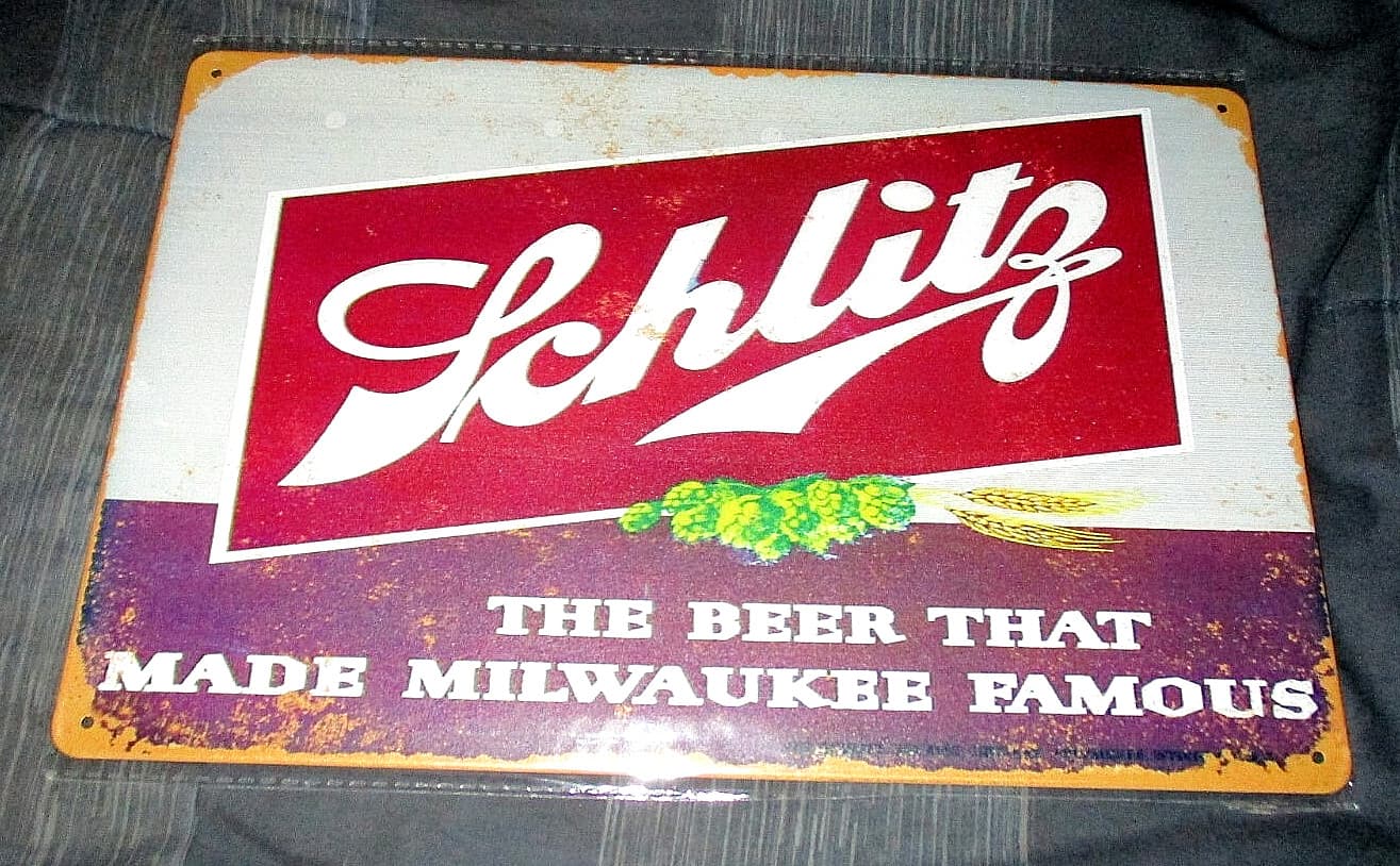 SCHLITZ BEER Metal Sign #1 - NEW Slogan