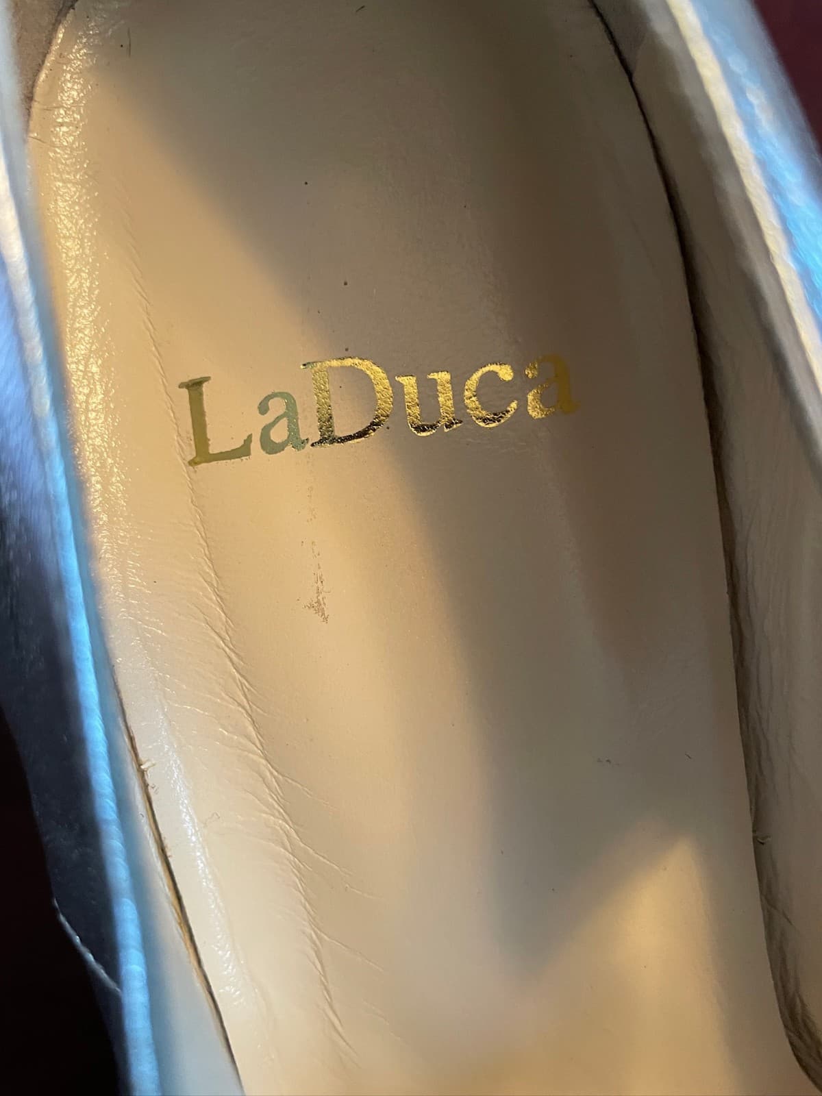 LaDuca 3" heel, hard sole character shoe, silver, 8W man, 10W woman size 5