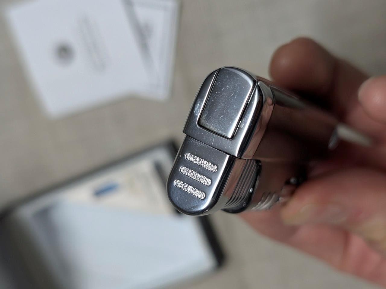 COLIBRI lighter QUANTUM sst wind-resistant stystem CHROME metal w/ BOX 5