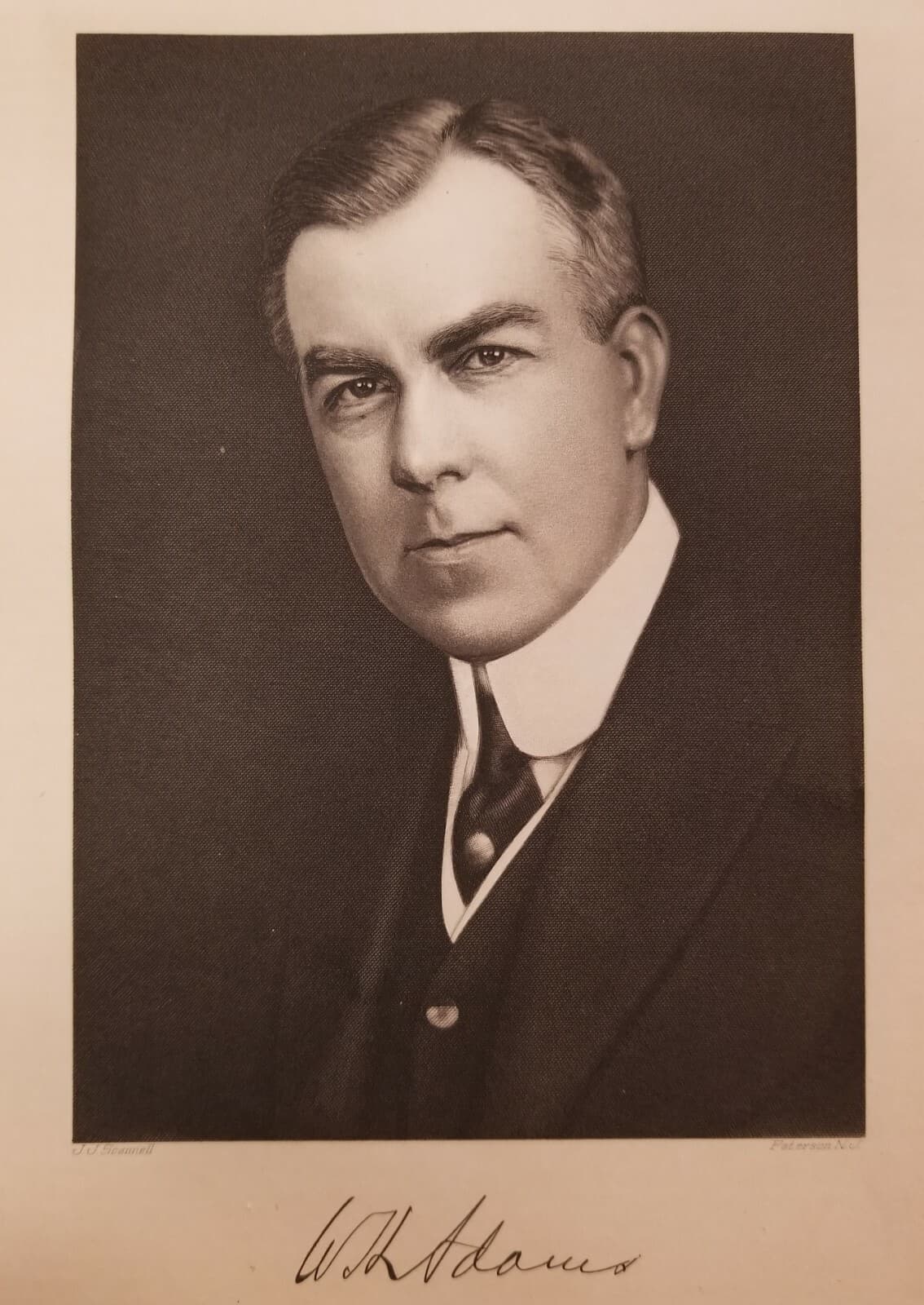 WADE HILL ADAMS 1923 New Jersey First Citizens Steel-Plate Engraving Portrait