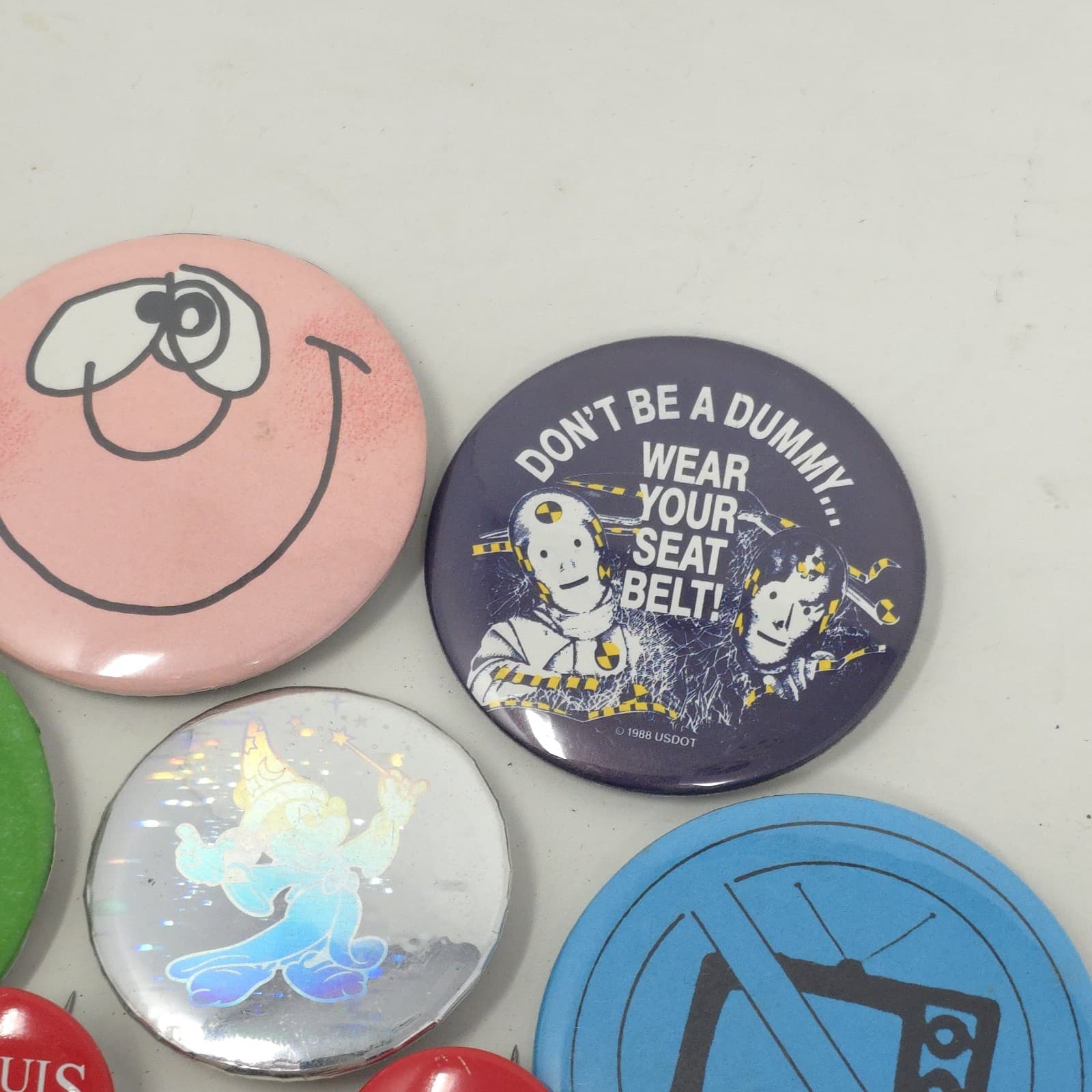 Vintage Pins Button Pin Lot of 14 Book It Crash Test Mickey Retro 80s 90s 4