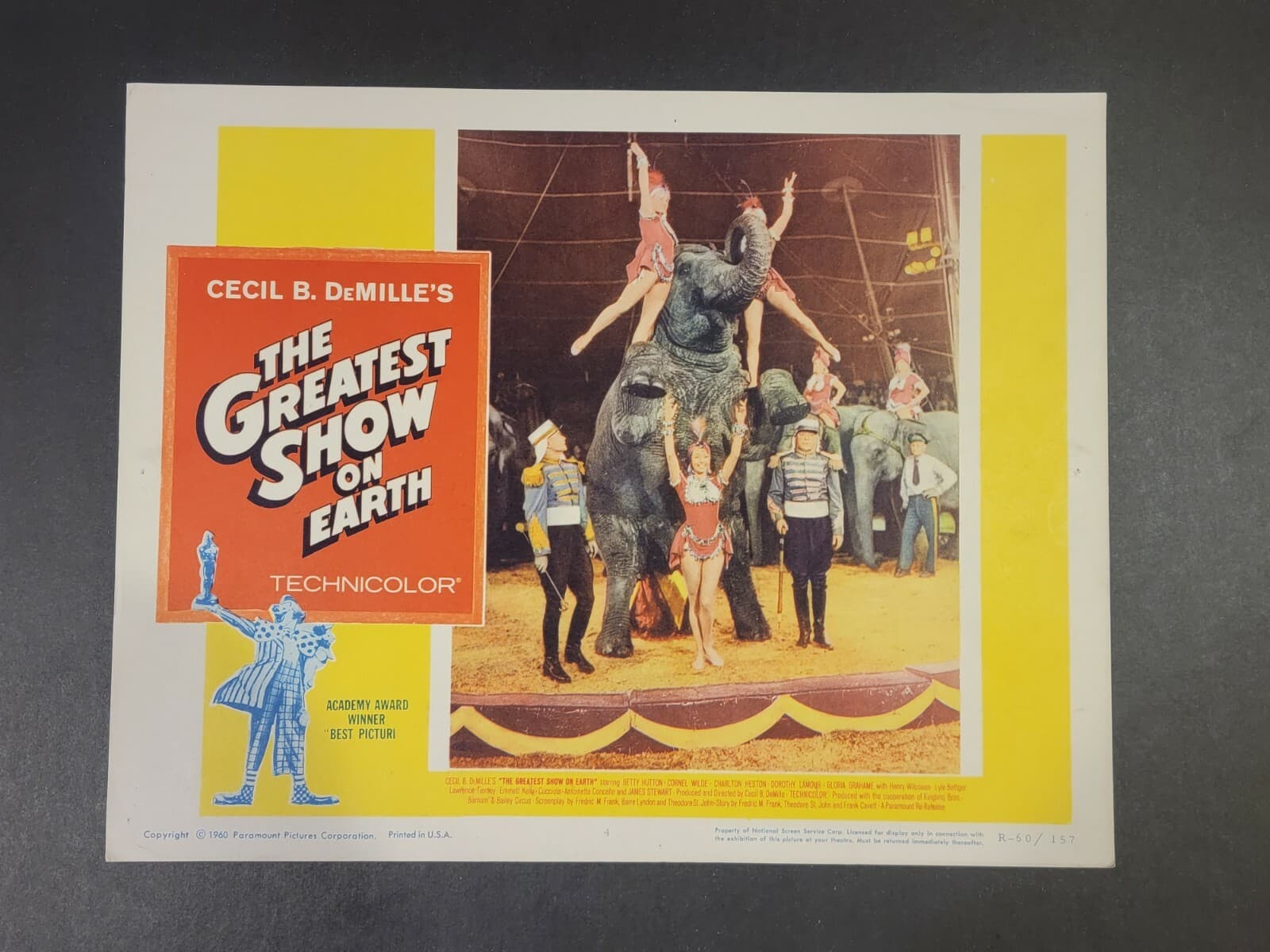 Complete Set 8 Lobby Cards Greatest Show on Earth James Stewart Heston 1960 4