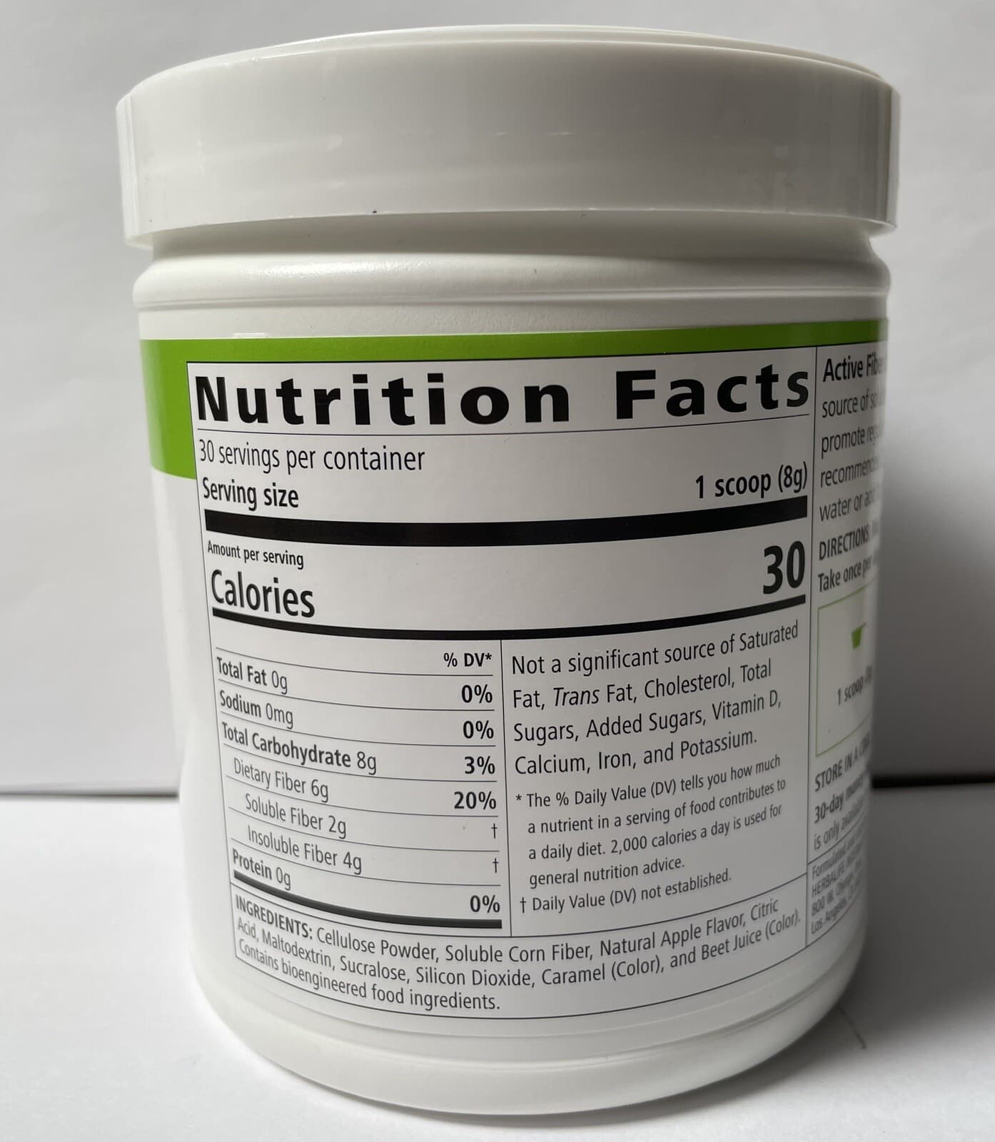 Herbalife Active Fiber Complex Apple Flavors 8.5 oz ,Excellent Source Of Soluble 2