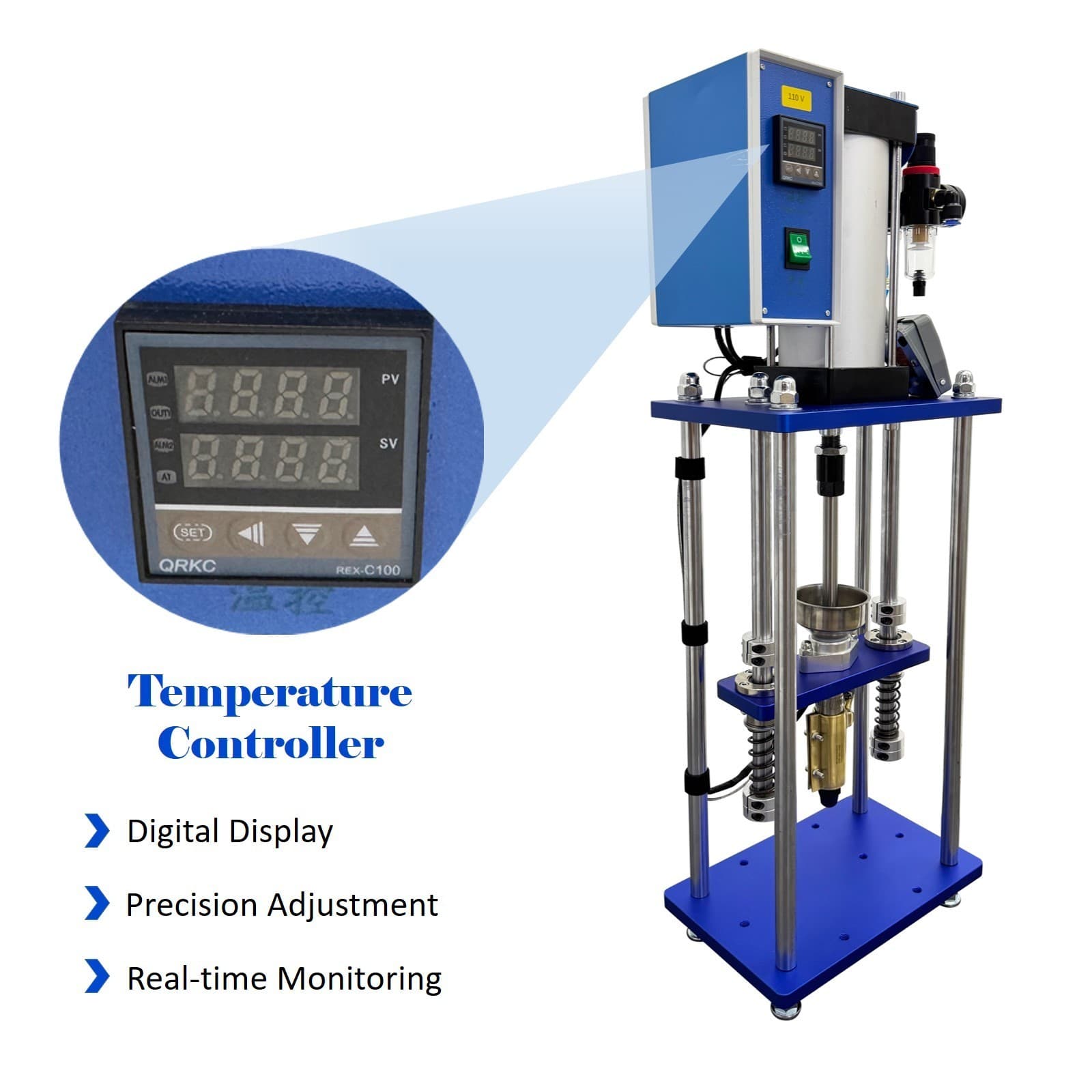 110V Lab Desktop Vertical Pneumatic Plastic Injection Molding Machine 1KW 6
