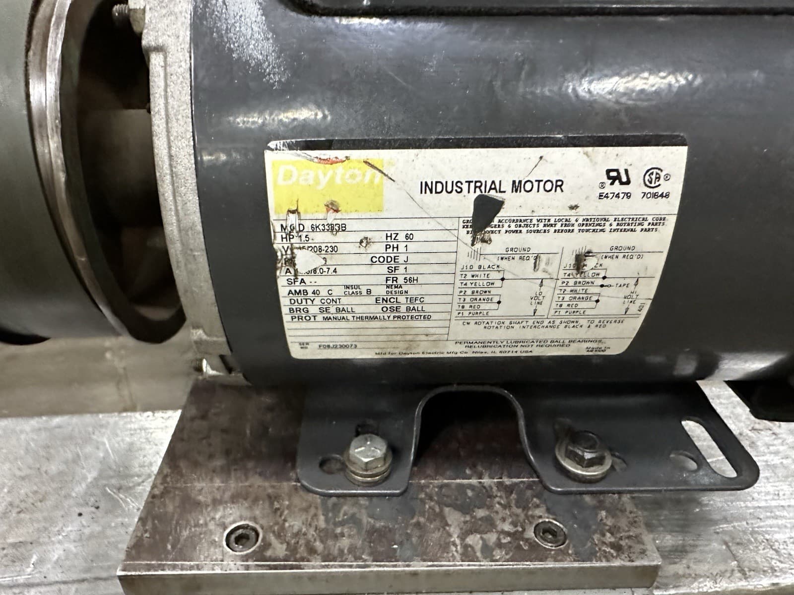 Excell-o ID OD Grinding Head Spindle W/ Electric Motor 1.5hp 1ph 3