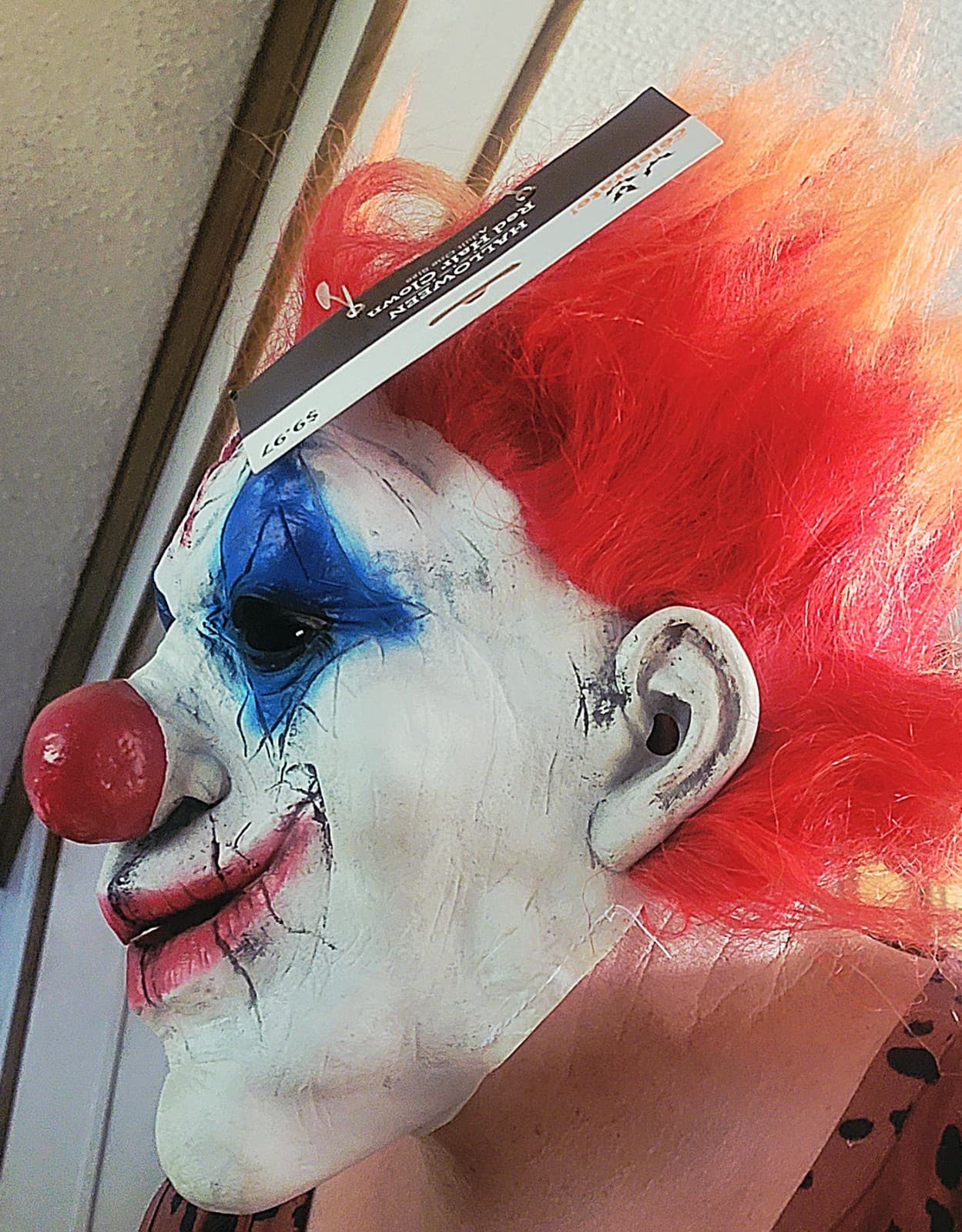 Celebrate! Adult Scary Evil Clown Halloween Mask Red Hair NEW With Tags. 3