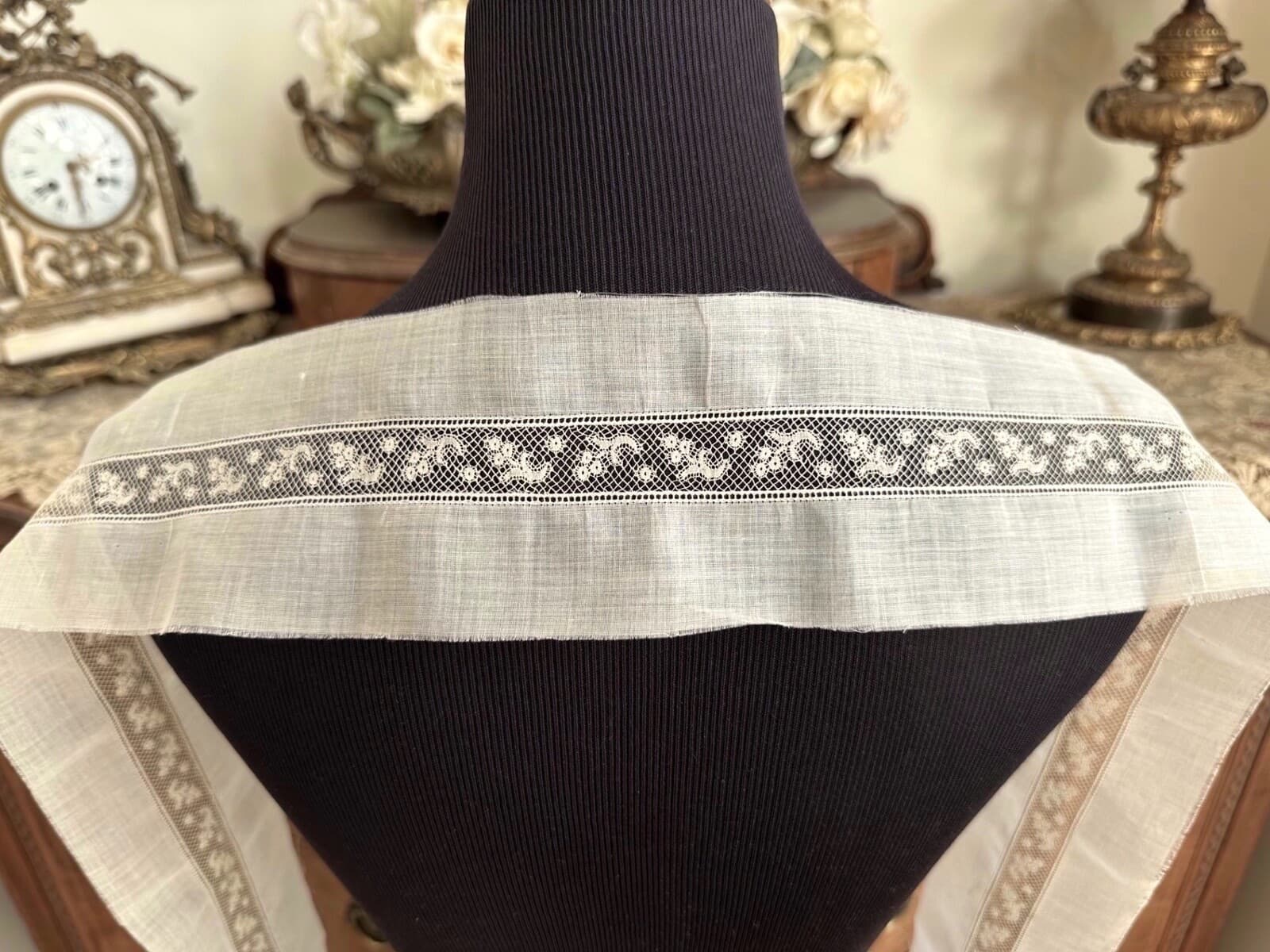 Antique Vintage Lace Trim-FR VALENCIENNES INSERTION LACE TRIM *DOLLS WIDE BORDER 2