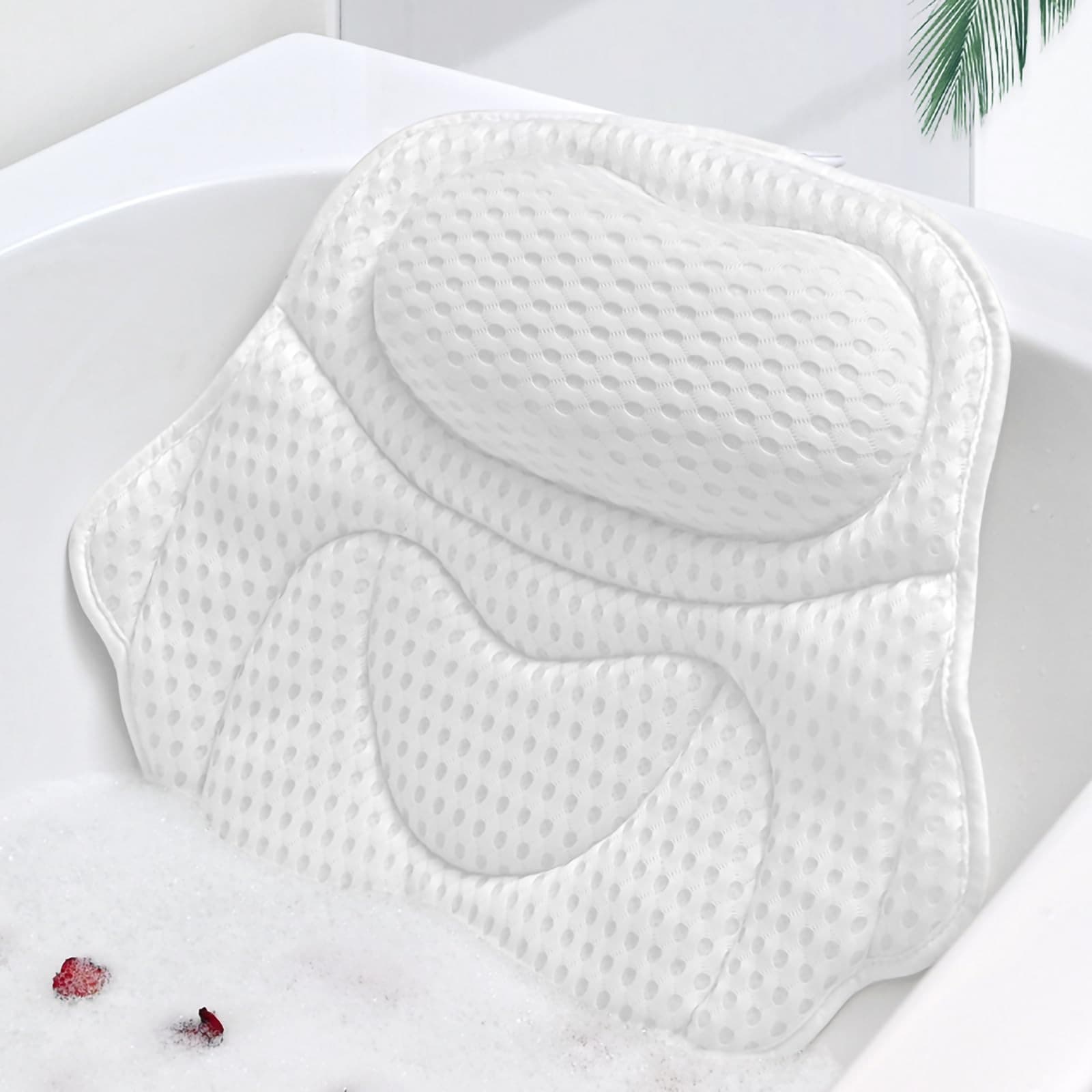 Bath Pillow Bathtub Pillow, Luxury Bath Pillows for Tub Neck and Back White