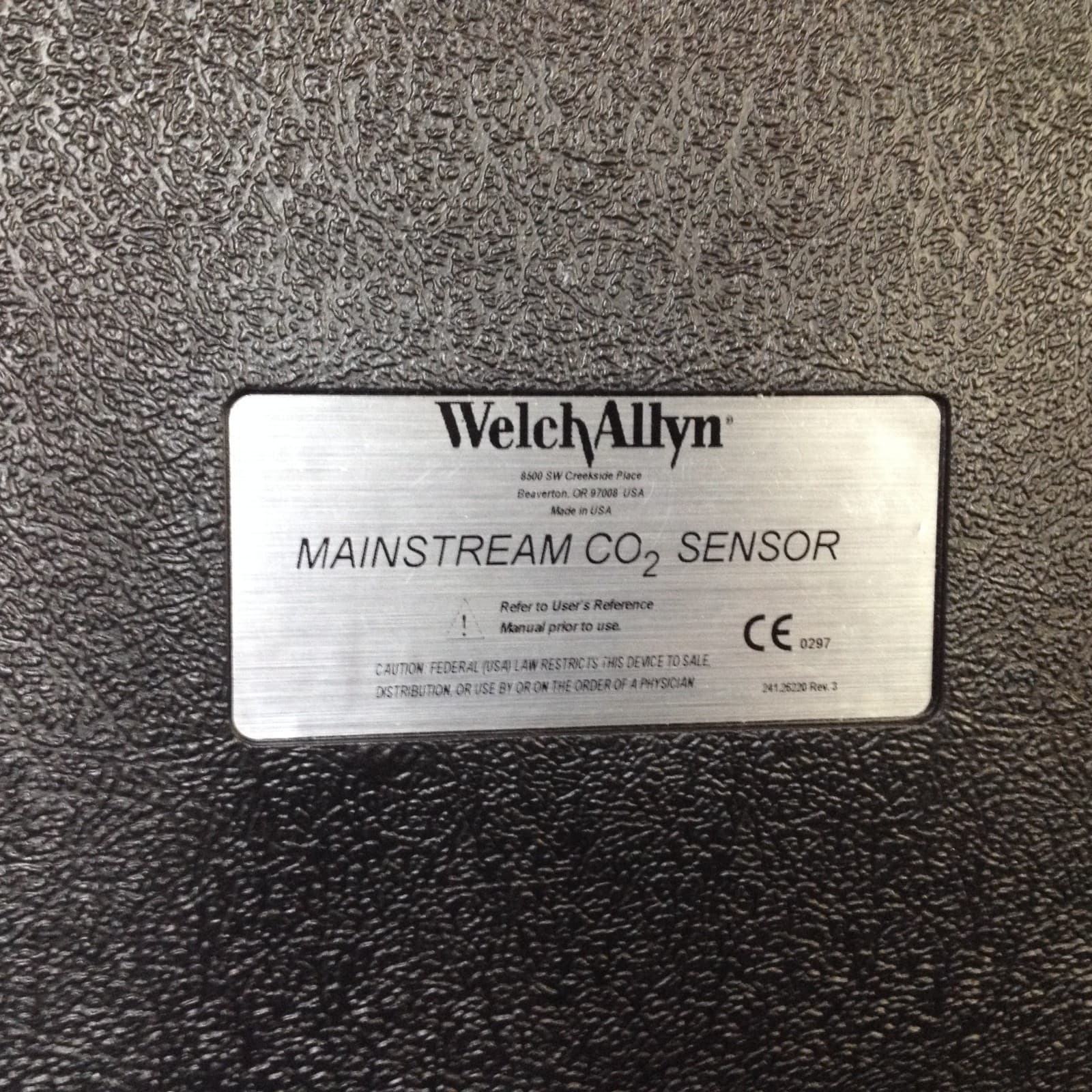 Welch Allyn Mainstream CO2 Sensor 008-0502-00 with Airway Adaptor 6