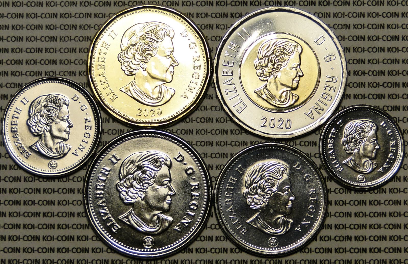 BU Brilliant Uncirculated Canada 2020 6 coin set $2 $1 50c 25c 10c 5c mint roll 2