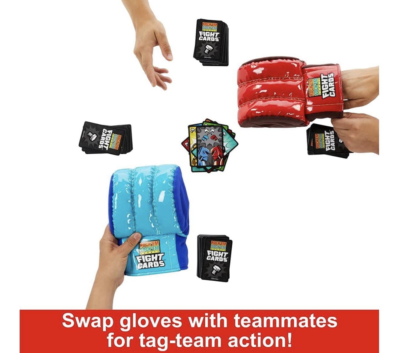 Mattel Games Rock ‘Em Sock ‘Em Robots Fight Cards Card Game 2 Boxing Gloves NEW 5