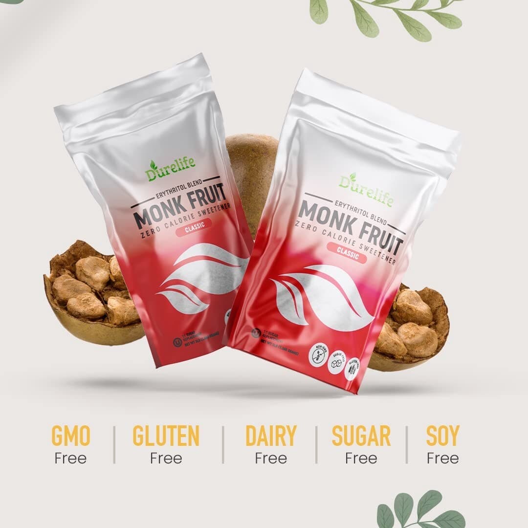 Durelife Monk Fruit Sweetener, White Sugar Substitute 5lb 3