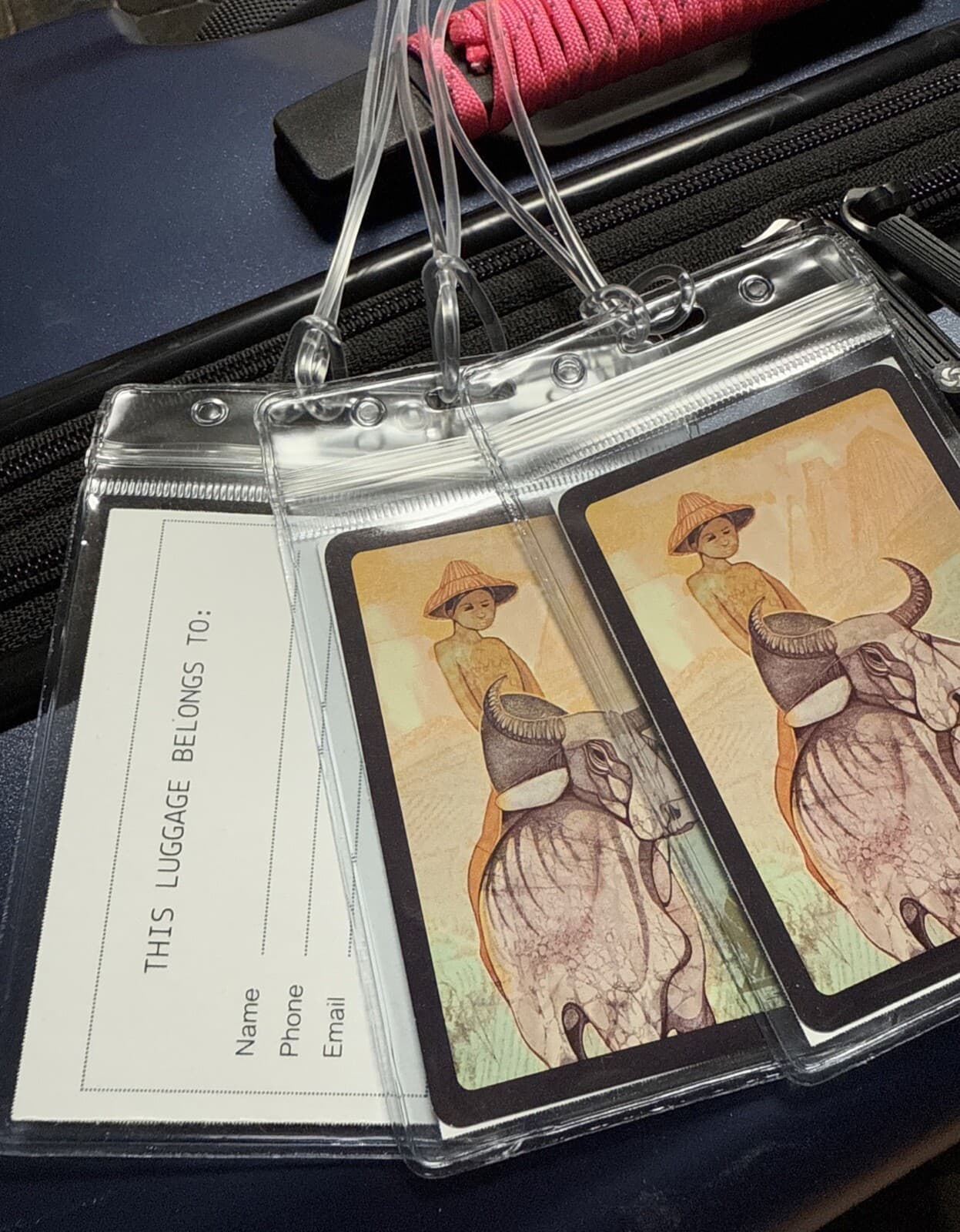 ( 3 ) Singapore SQ Airlines Luggage Tag Playing Cards Taipei Zebu Seah Kim Joo 3