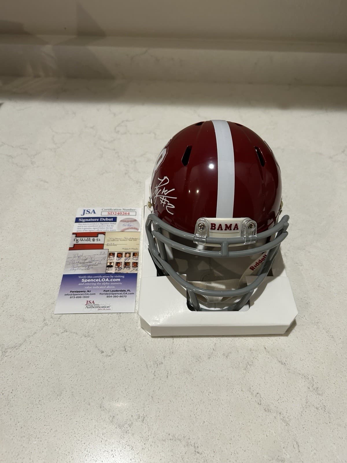 Ryan Williams Autographed Signed Mini Helmet Alabama Football JSA Cert 2