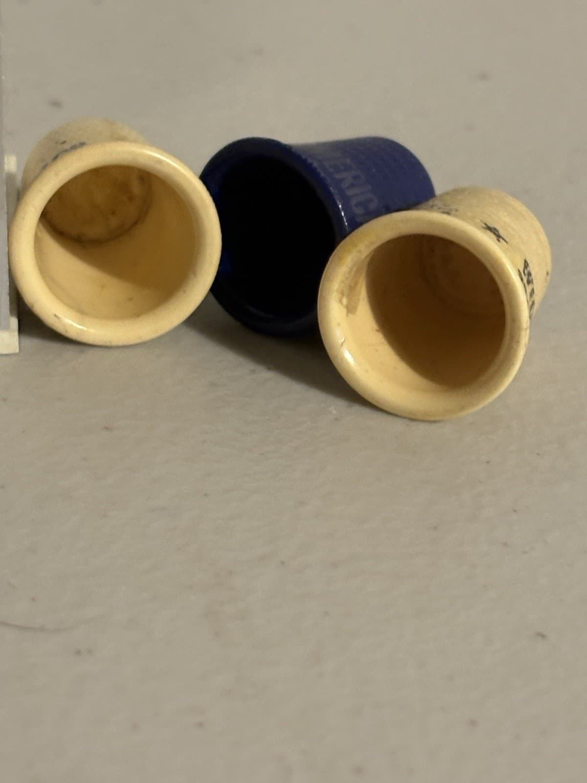 Vintage Lot Of 9 Various Mixed Thimbles Inlay Hummel Celluloid Bird Ceramic 6