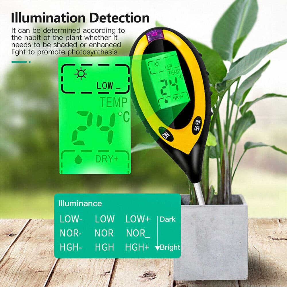 4 in 1 Soil PH Tester Digital Moisture Meter Test for Garden Farm Plant Lawns 3