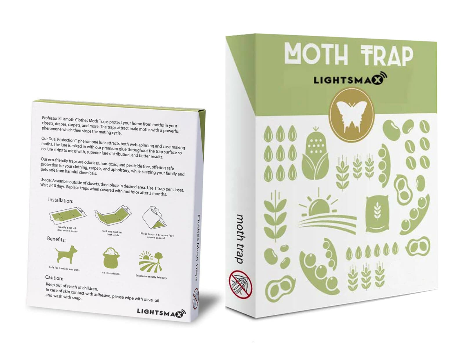 MOTH TRAP FOR KITCHEN SAFE, NON-TOXIC WITH NO INSECTICIDES