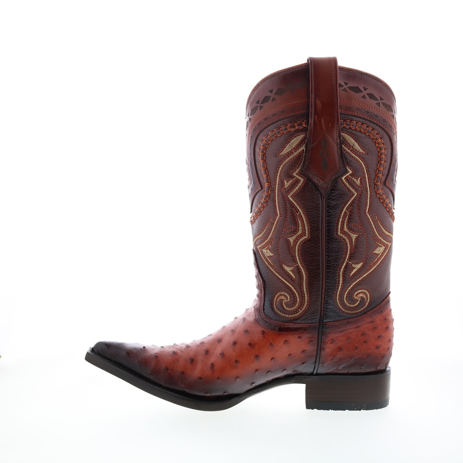 Los Altos 3X Toe Ostrich 9530357 Mens Brown Wide Cowboy Western Boots 6 5