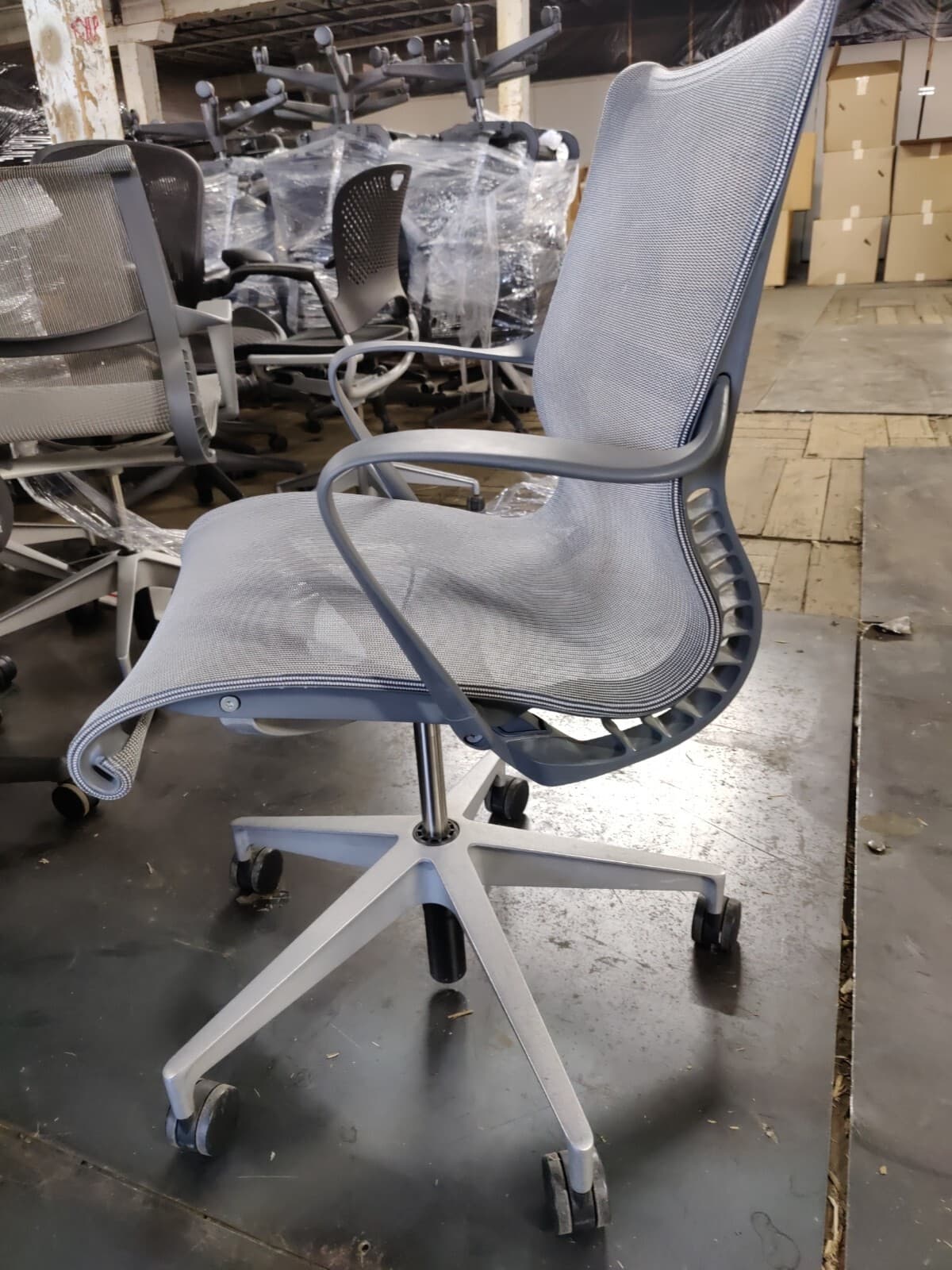 Light grey Herman Miller Setu Grey Office mesh desk chair  2