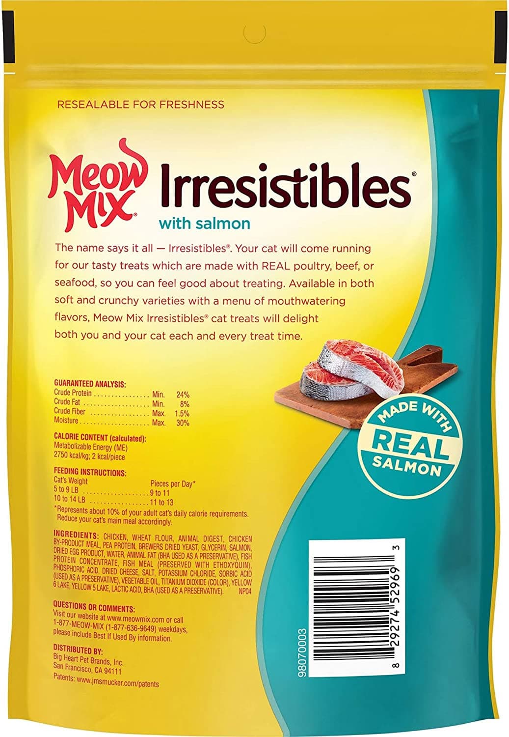 Meow Mix Irresistibles Soft Cat Treats, Salmon, 3 Ounce Bag (Pack of 5) 3