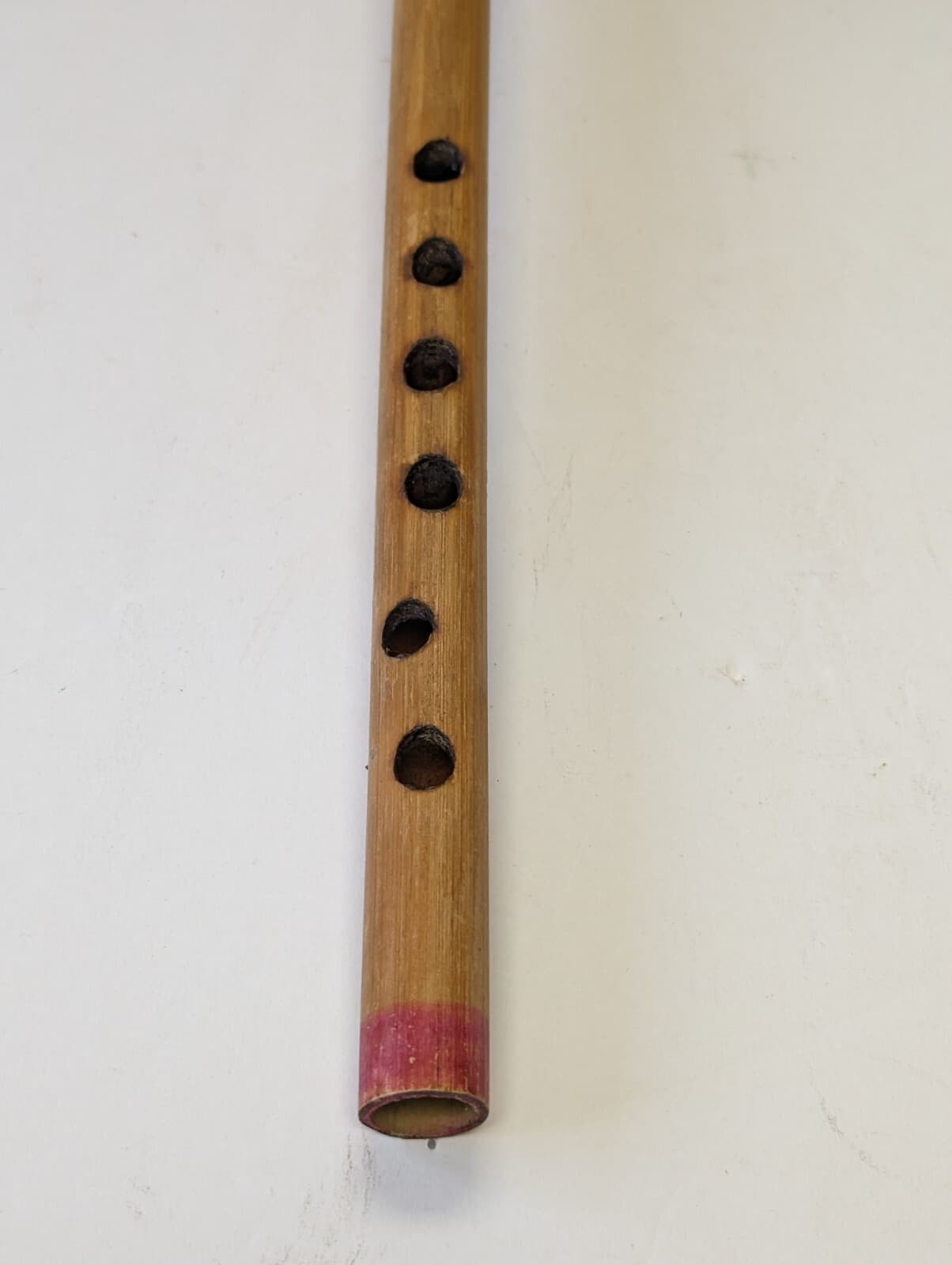 Vintage Handmade Traditional Bamboo Flute 13.5" x .75" 6 Holes 5