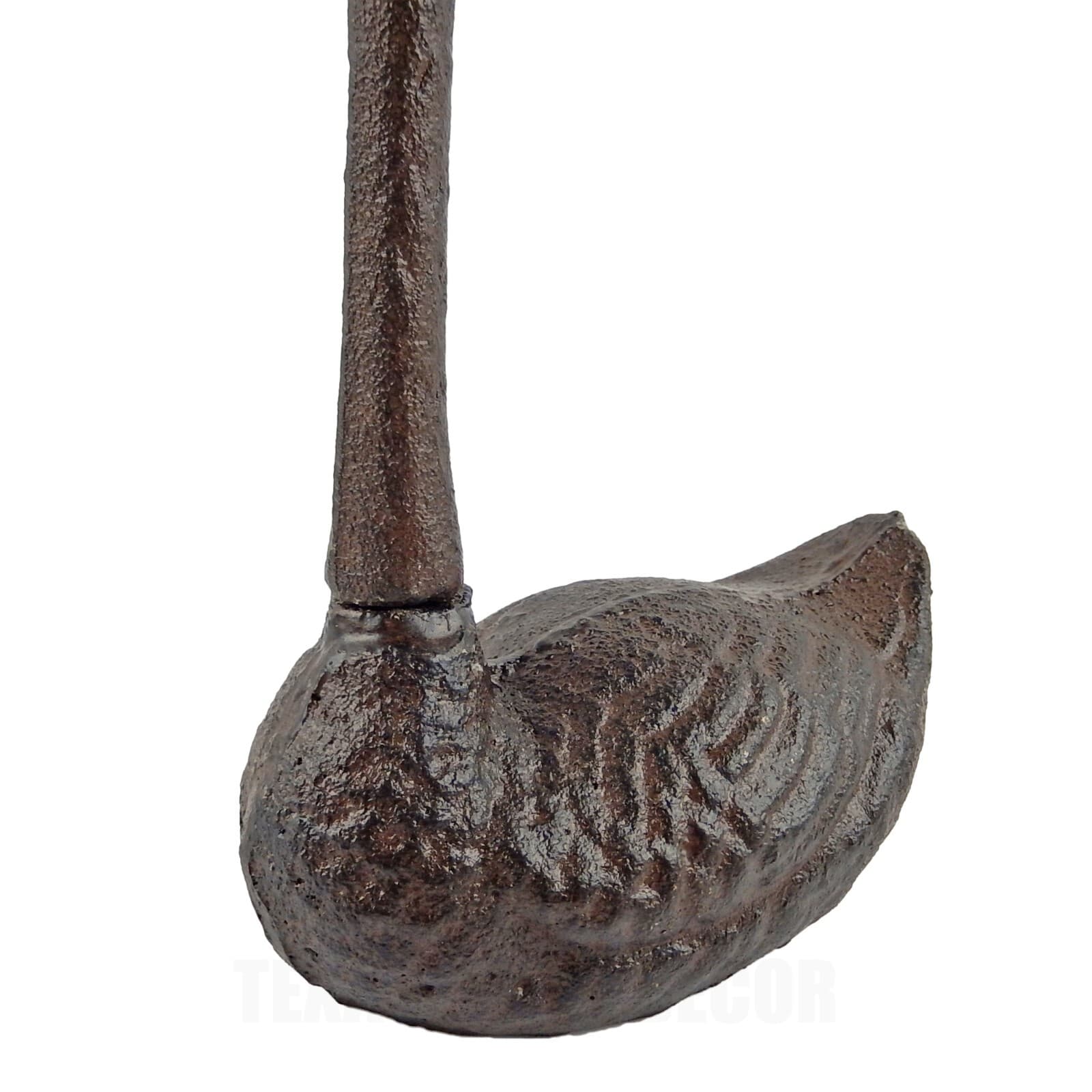 Cast Iron Duck Table Top Paper Towel Roll Holder Rustic Antique Brown Finish 4