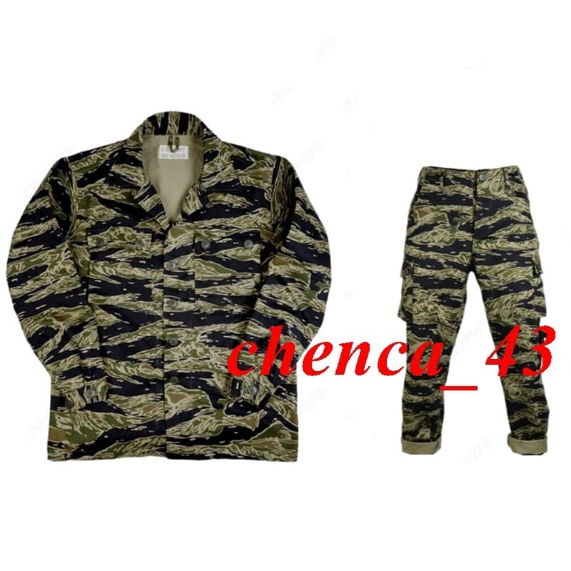 USMC Tiger Stripe Camo Jacket Trousers Set Combat Uniforms Top and Pants Replica